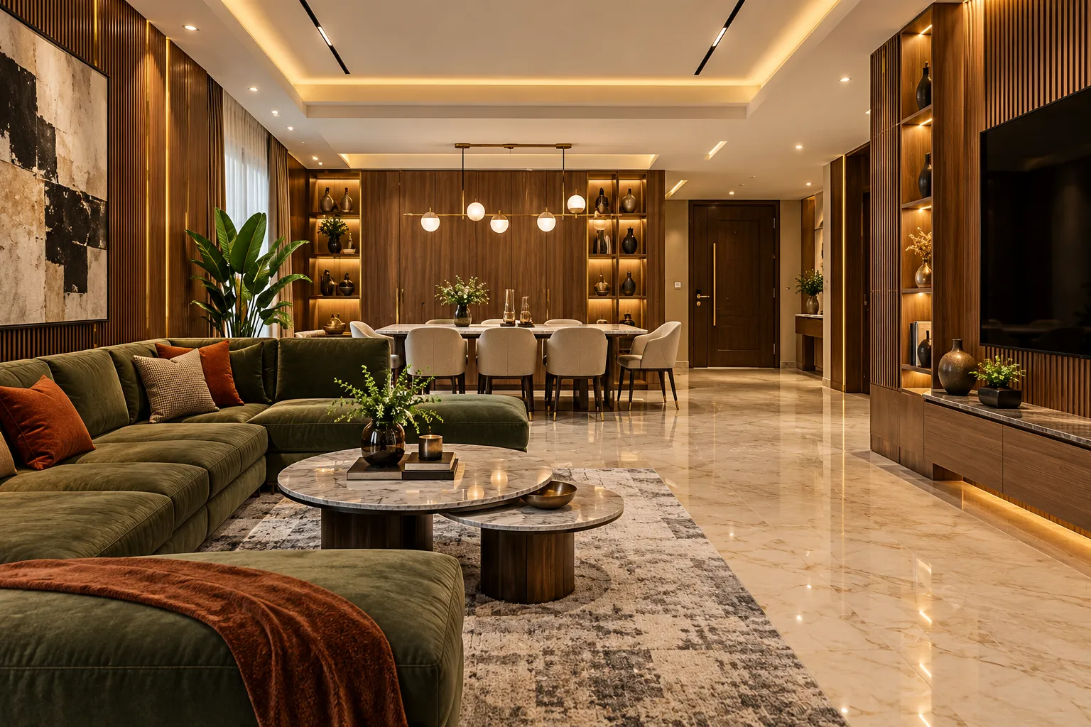 Aarohan signature luxury living and dining room by GKD